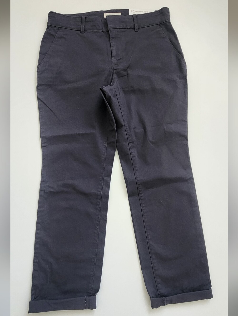 NWT LOFT Girlfriend Chino Pants Dark Charcoal Gray Petite Size 6P